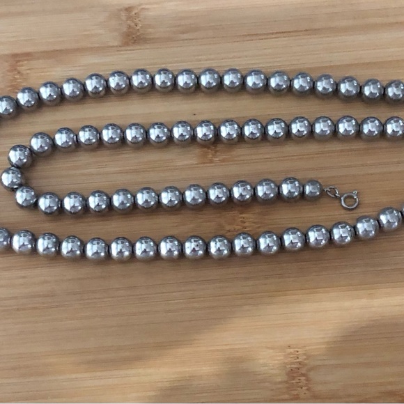 $328  Vintage Sterling Silver Bead Estate Necklace  71 Grams  925 - Picture 3 of 4